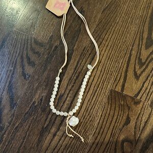 Elegant Gold and White Beaded Necklace